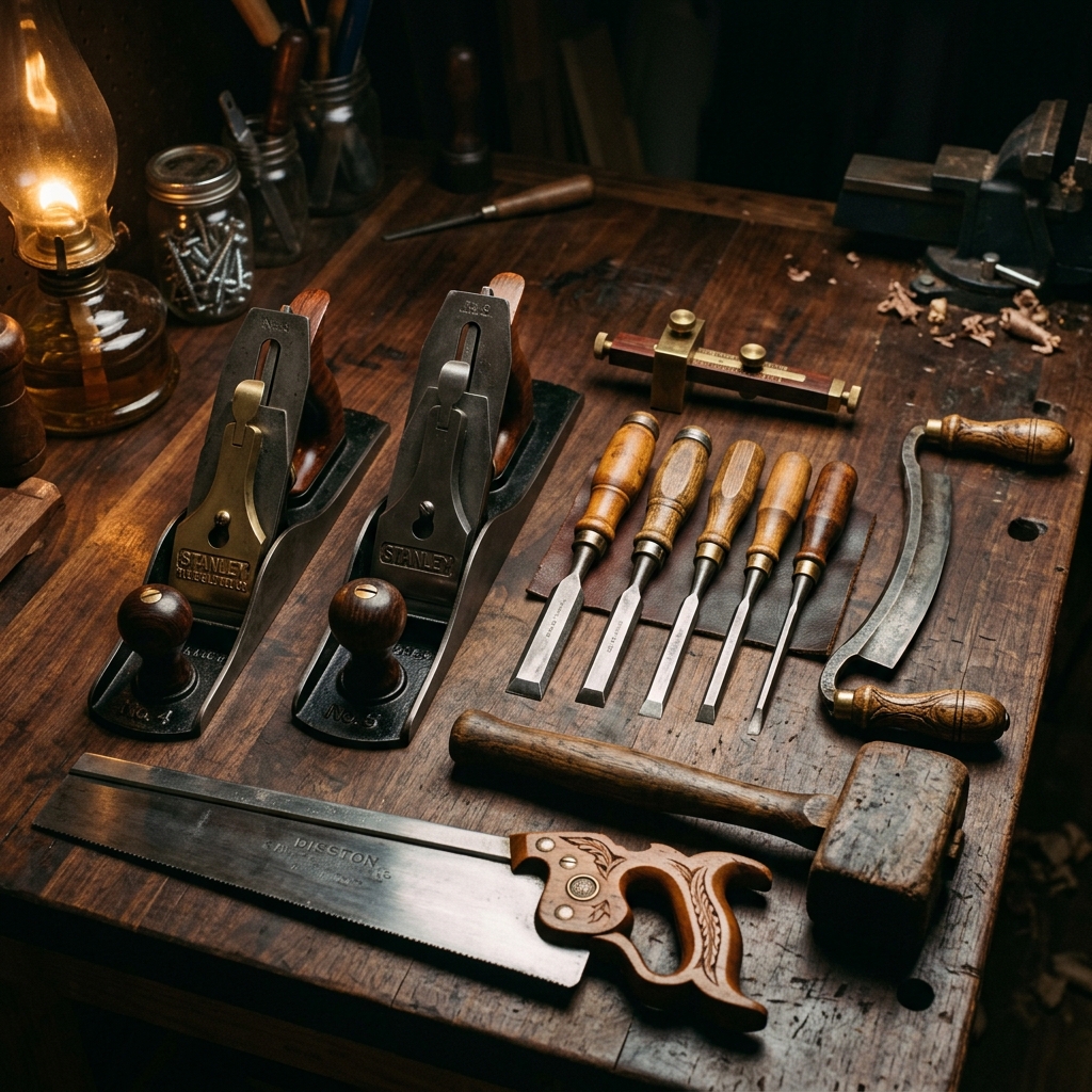 Vintage woodworking tools collection
